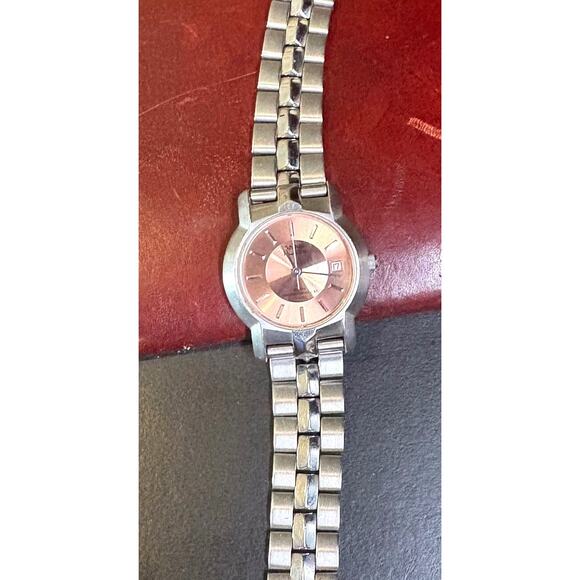 Women's 28mm Swiss Anne Klein Watch, WR, All Stainless, Date Window - Picture 3 of 4